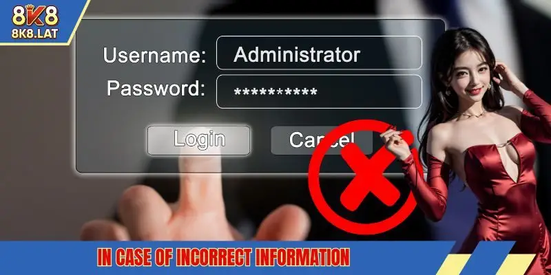 In case of incorrect information